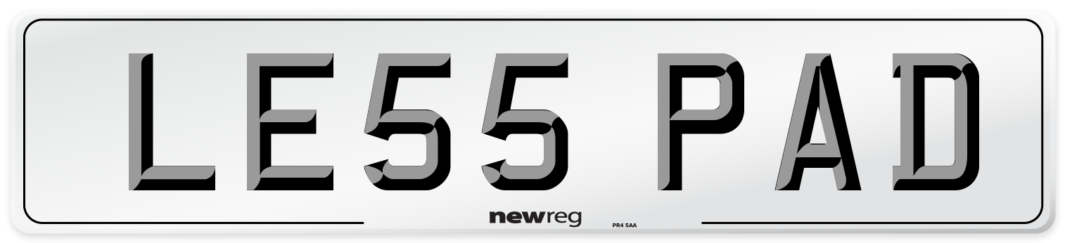 LE55 PAD Number Plate from New Reg